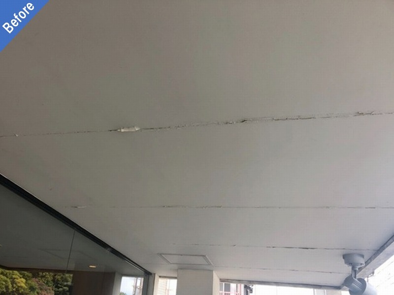 外壁塗装前のマンション軒天