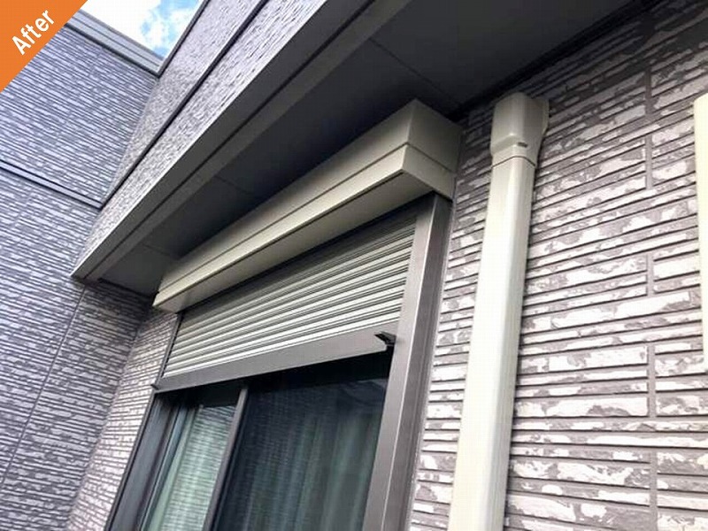 外壁塗装後のシャッターボックス