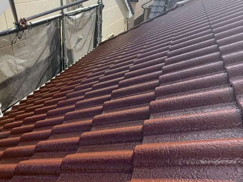 屋根塗装完了後の屋根