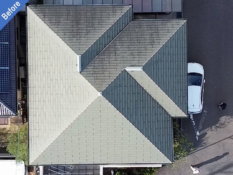 屋根塗装前の積水ハウスのスレート瓦