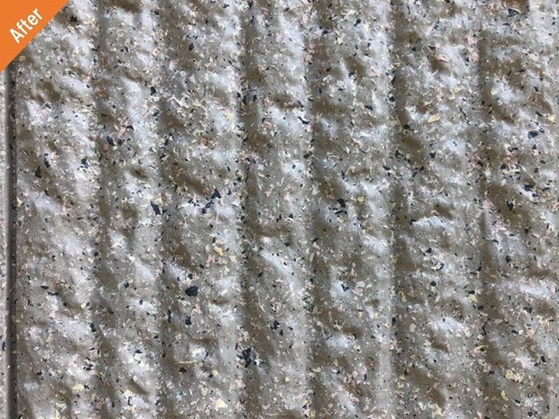 ミサワホームの窯業系サイディングに吹き付け多彩模様仕上げで施工