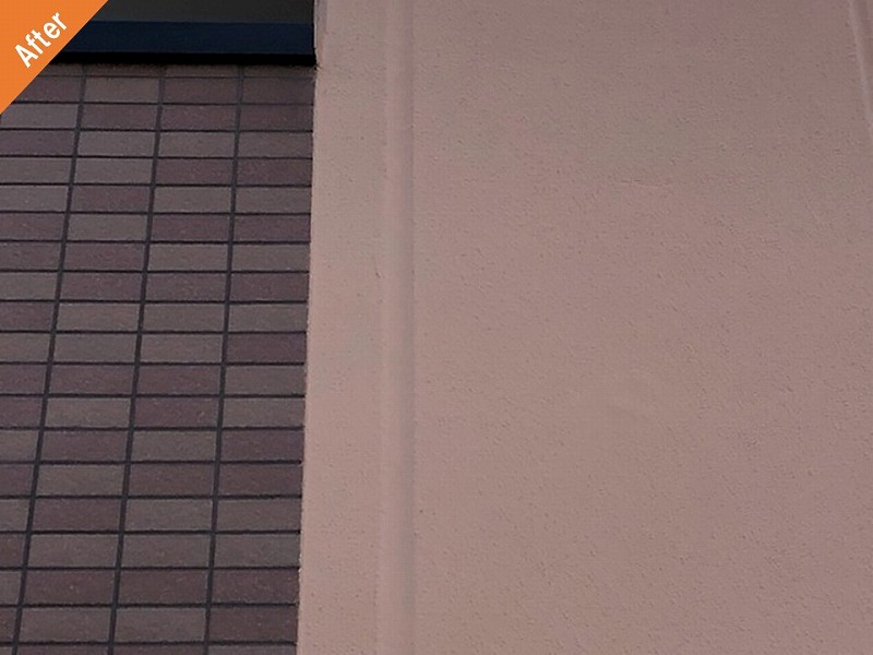 外壁塗装後のタイルとALCの取り合い