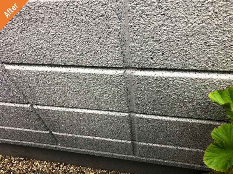 外壁塗装後の旭化成ヘーベルハウスの多彩模様仕上げの外壁