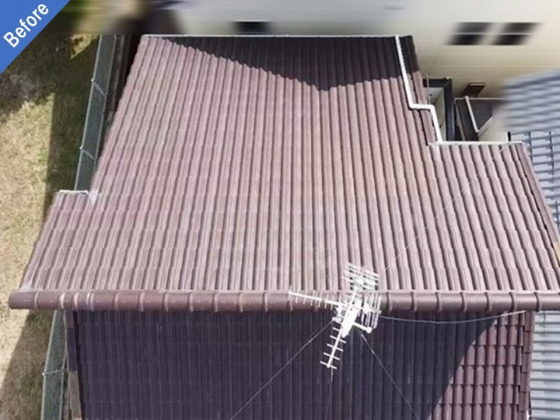 屋根塗装前のセメント瓦