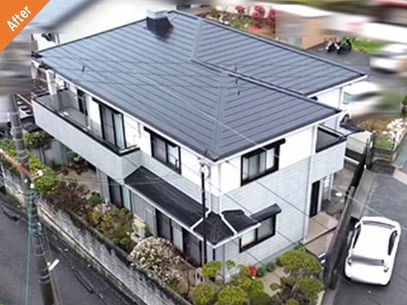 外壁塗装・屋根カバー工法・雨樋交換後の旭化成ヘーベルハウス