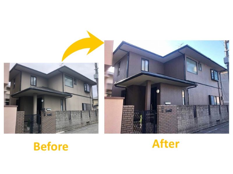 築25年のパナホームで目地ひび割れを補修した施工事例（ビフォーアフター）