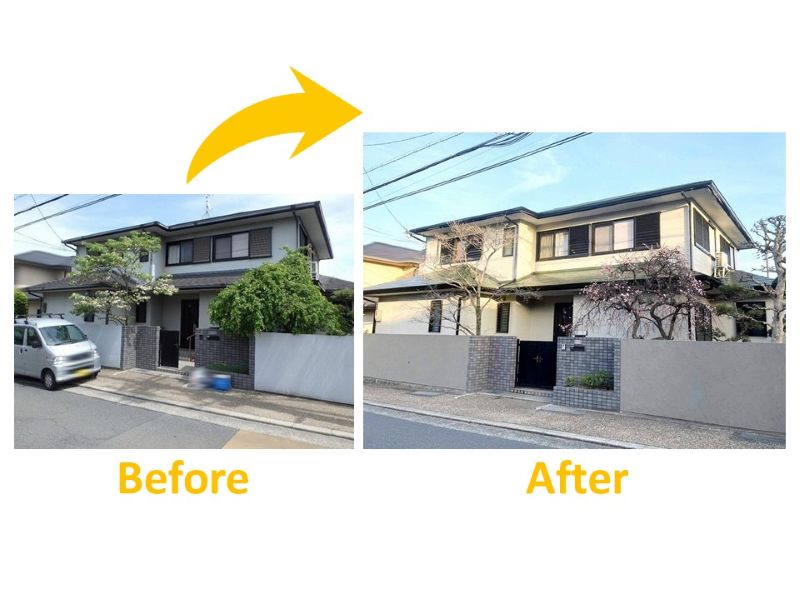 サンヨーホームズの外壁塗装施工事例（ビフォーアフター）