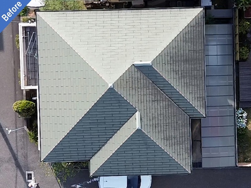 神戸市北区の屋根塗装前の積水ハウスのグリシェイドグラッサ