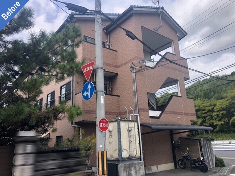 奈良県生駒市の外壁塗装前のマンション