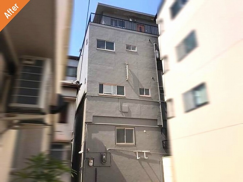 大阪市此花区の外壁補修・外壁塗装後のマンション