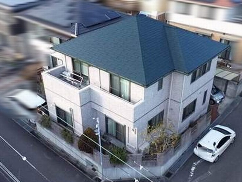 屋根塗装後の積水ハウスの全景