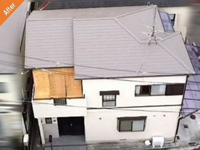 松原市の屋根・外壁塗装工事後の全景