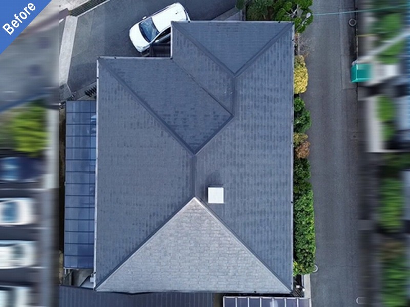 屋根工事前の旭化成ヘーベルハウスの屋根