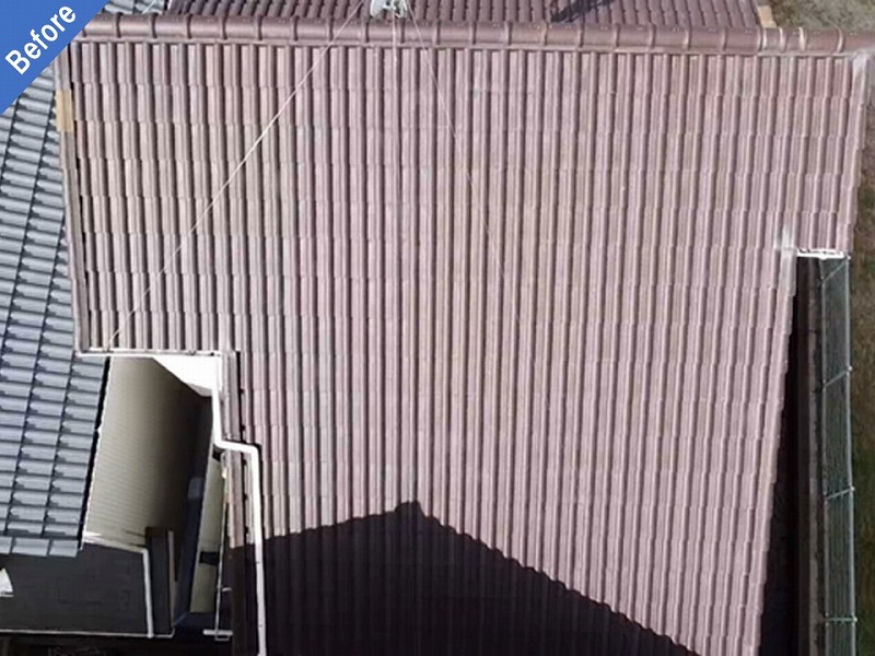 羽曳野市の屋根塗装前のセメント瓦