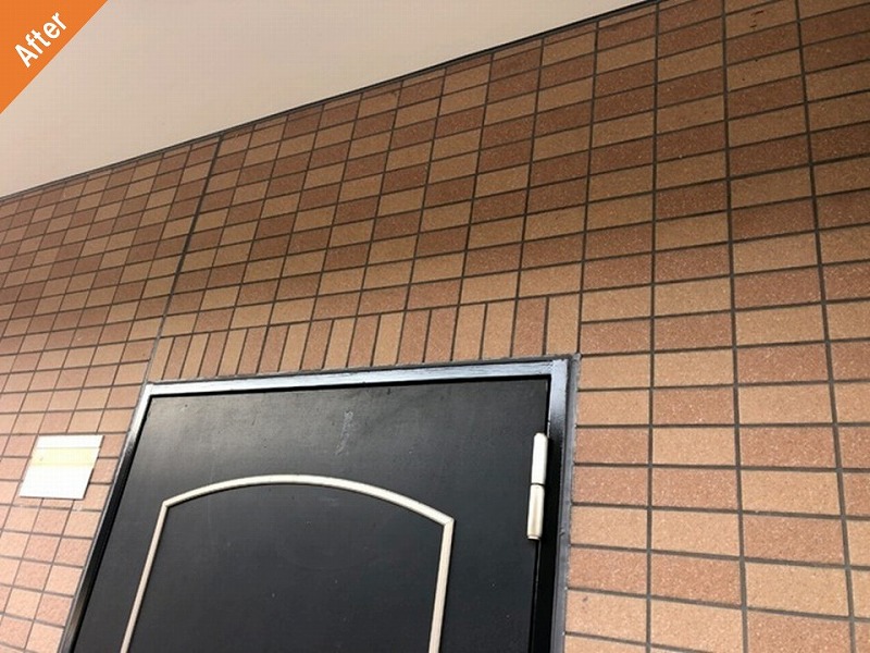 塗装工事後の玄関扉周辺