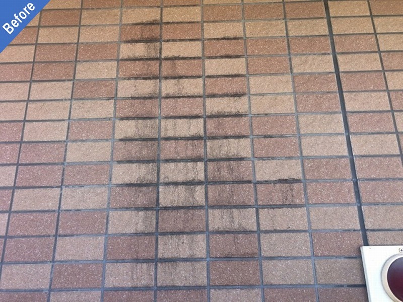 外壁塗装前の共用部タイル外壁