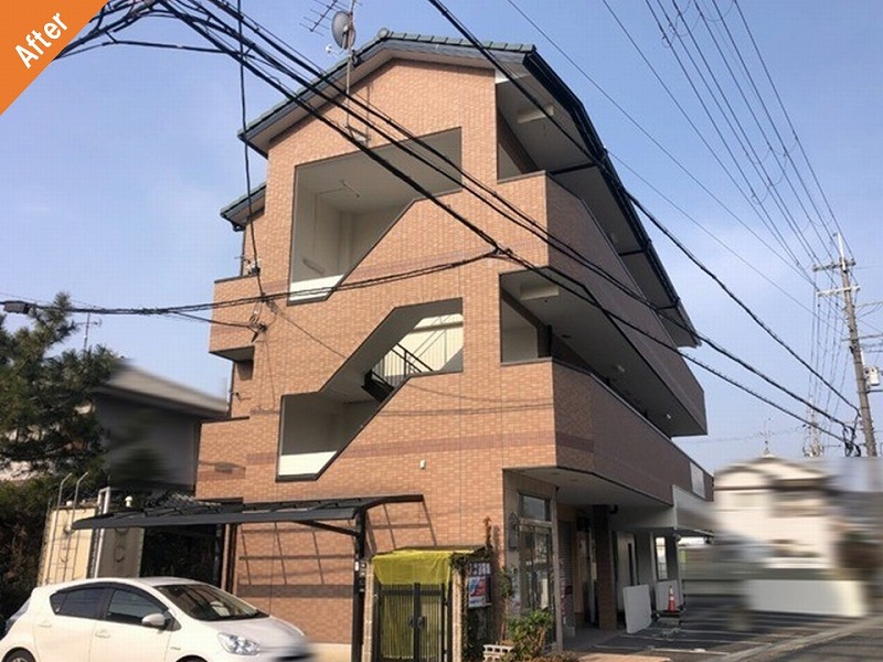 奈良県生駒市の外壁塗装後のマンション全景