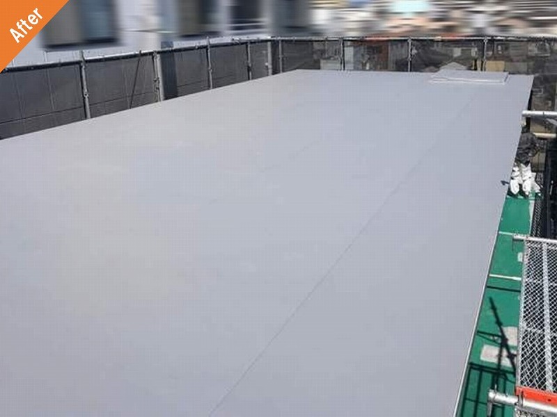 塩ビシート防水後のマンション屋上
