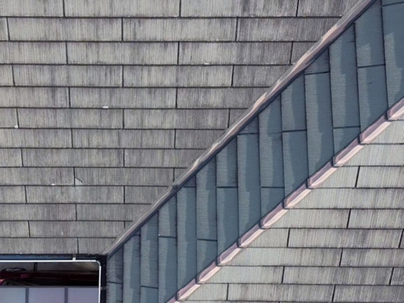 屋根塗装前のグリシェイドグラッサと板金