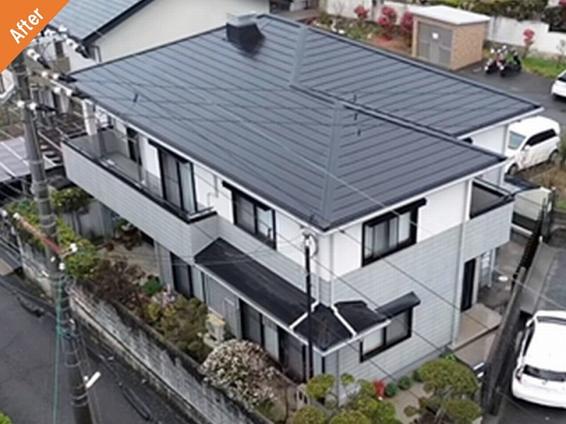 外壁塗装・屋根カバー工法・雨樋交換後の旭化成ヘーベルハウス