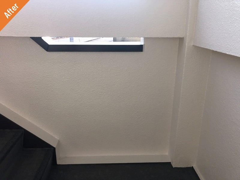 塗装工事後のマンション共用部の外壁