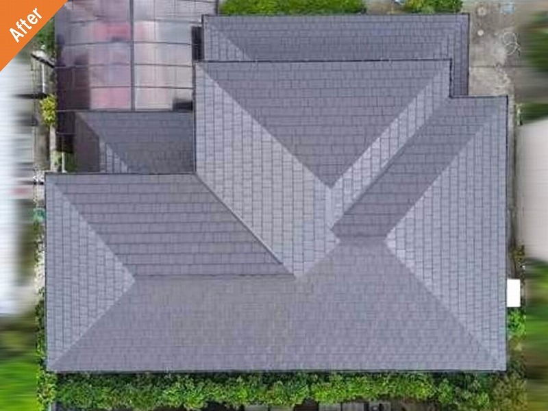 貝塚市の屋根塗装後の積水ハウスのセメント瓦