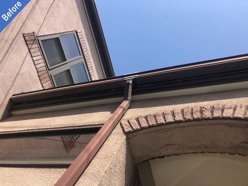 外壁塗装前のALCと樋