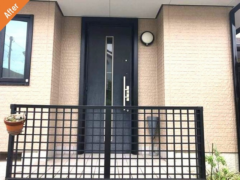 外壁塗装後の玄関廻り