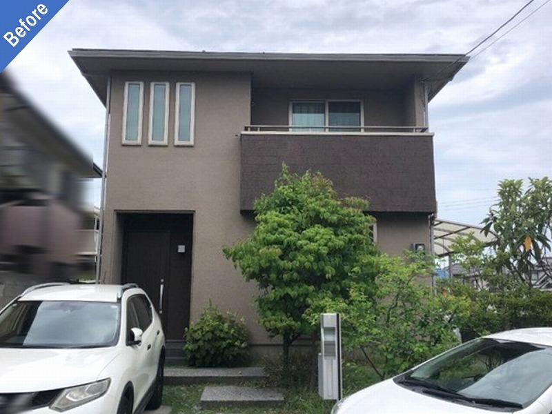 奈良県生駒市の外壁塗装前のシーサンドコート仕上げの住友林業の住宅