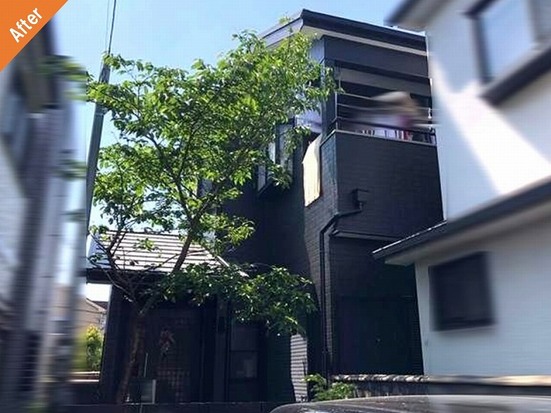 外壁塗装後の築25年の戸建て住宅