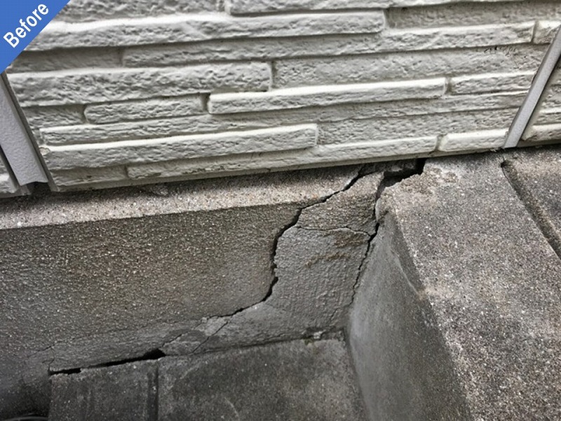 補修工事前の玄関廻り