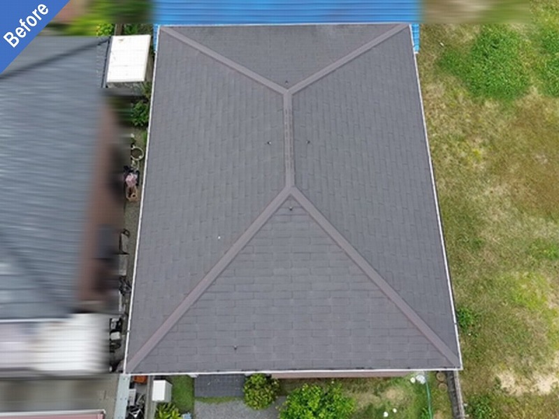 住友林業の屋根塗装前のコロニアルグラッサ