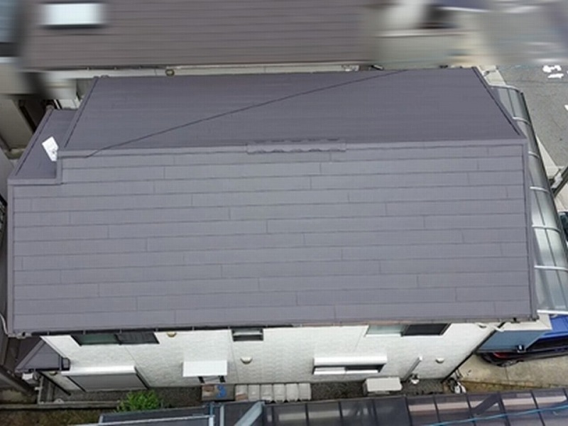 屋根カバー工法後のドローン撮影