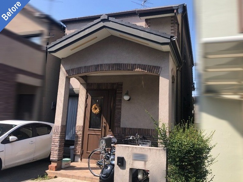 外壁塗装前のALC外壁の戸建て住宅