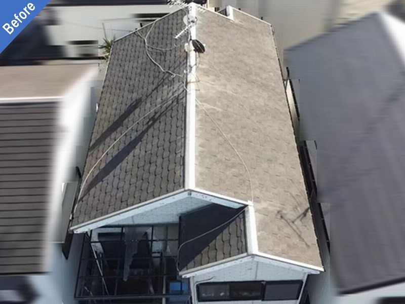 松原市の屋根カバー工法前のスレート瓦