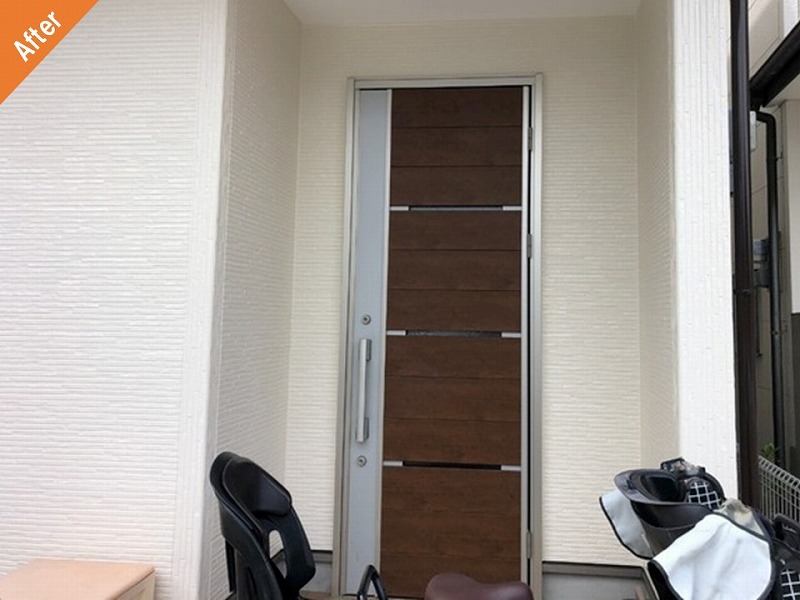 外壁塗装後の玄関廻り