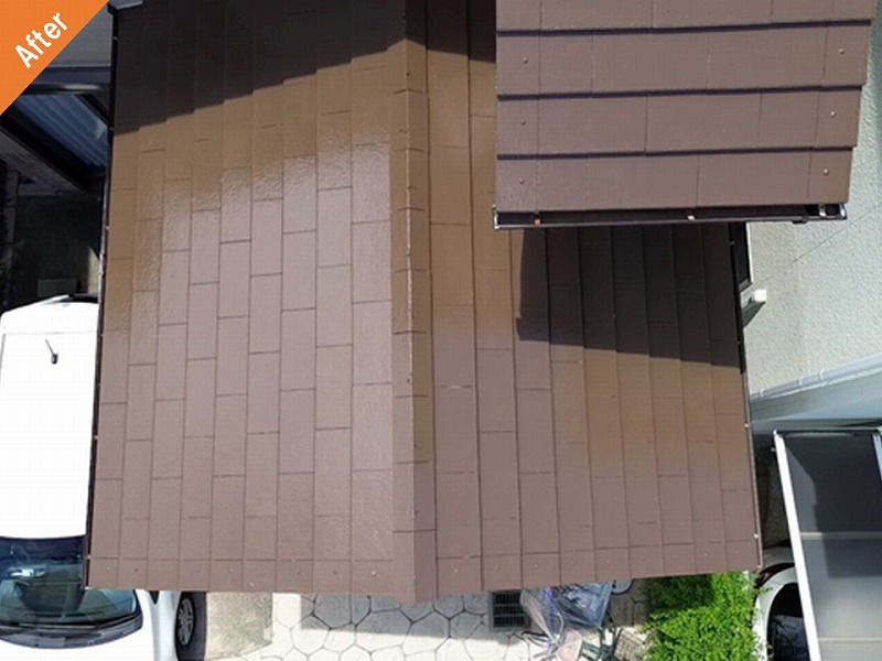 屋根塗装後のセメント瓦の下屋根
