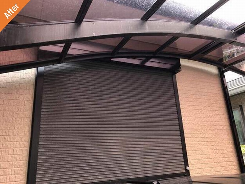 外壁塗装後のシャッターボックス