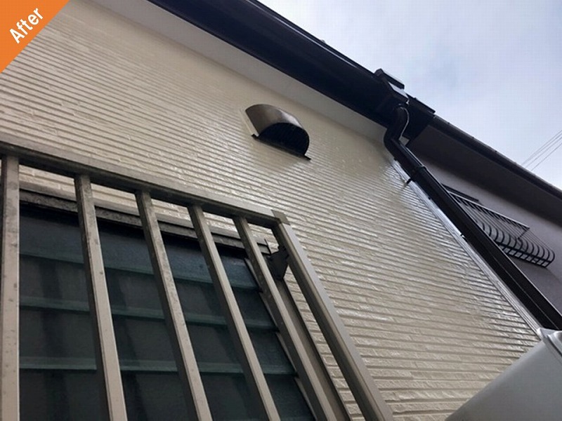 外壁塗装後の排気口廻りの外壁