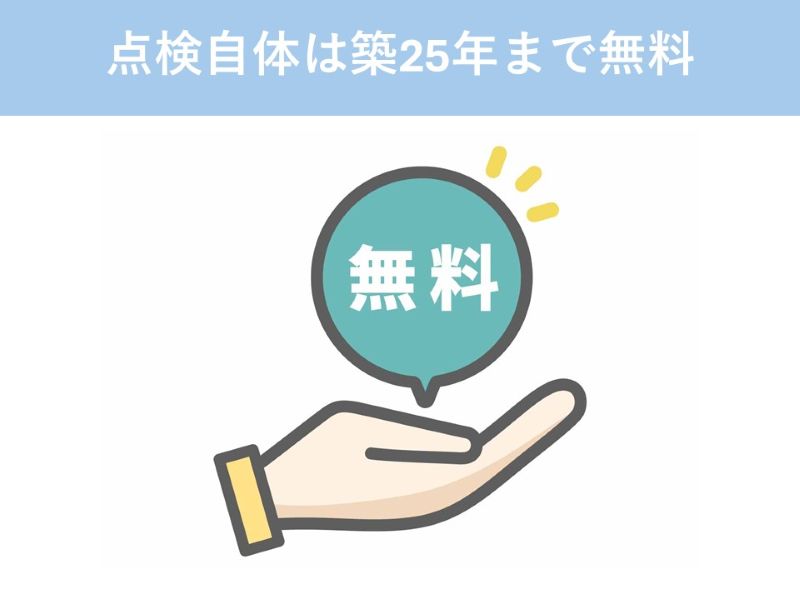 点検自体は築25年まで無料