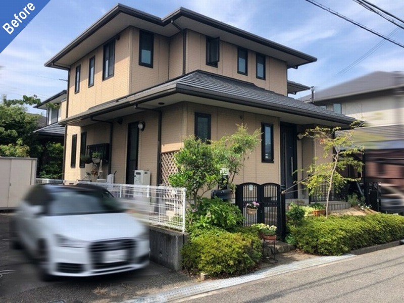 貝塚市の外壁塗装前の積水ハウス