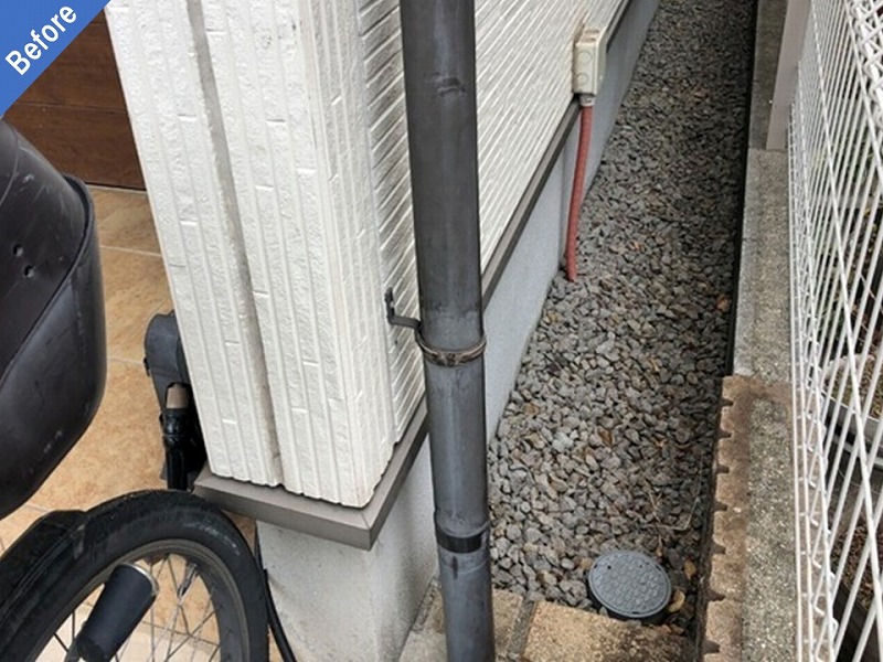 塗装工事前の竪樋