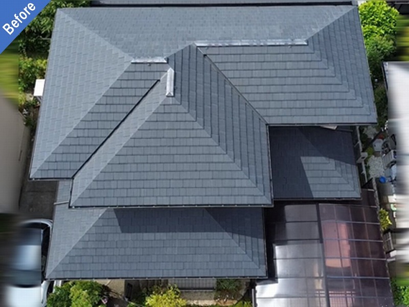 貝塚市の屋根塗装前の積水ハウス