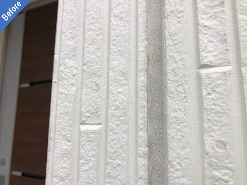 外壁塗装前の難付着サイディングの目地