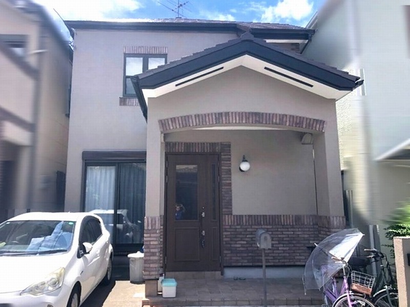 大阪狭山市の外壁塗装後のALC外壁の戸建て住宅