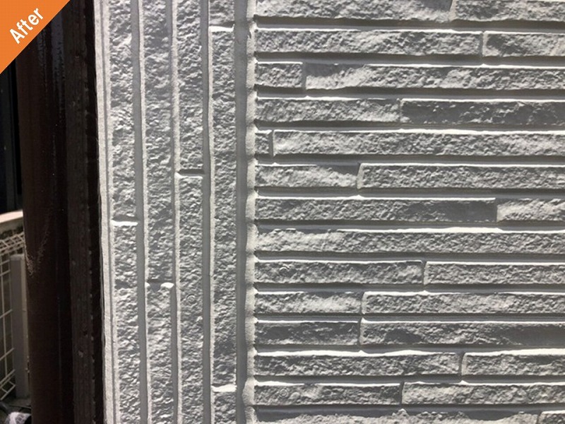 外壁塗装後の難付着サイディングの目地