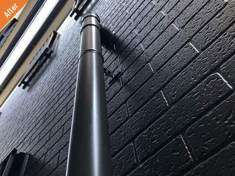 外壁塗装後の窯業系サイディングと雨樋