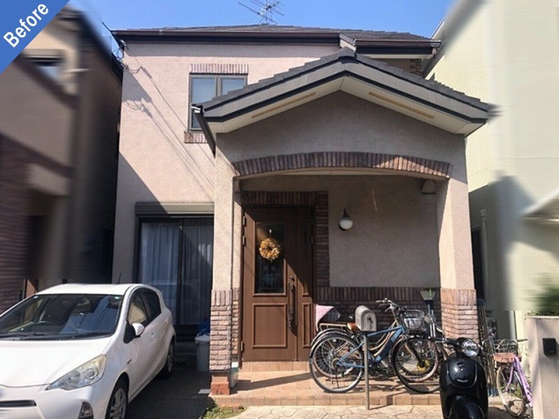 大阪狭山市の外壁塗装前のALC外壁の戸建て住宅