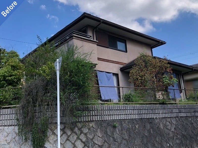 外壁塗装前のモルタル外壁