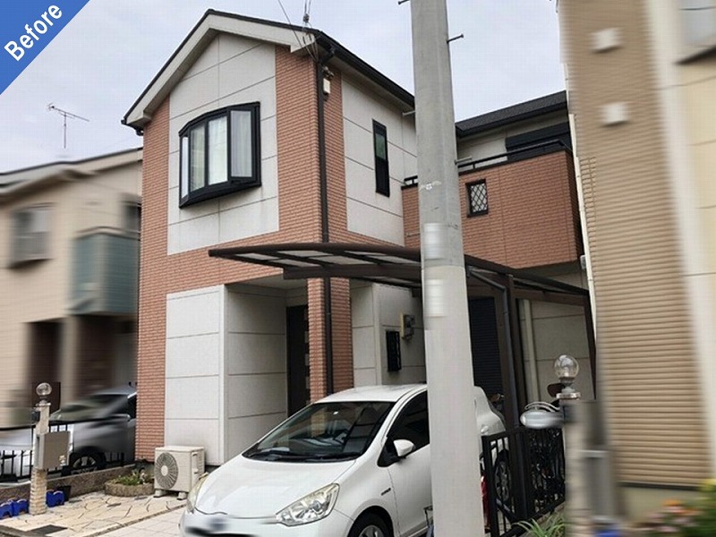 外壁塗装前のALC外壁の戸建て